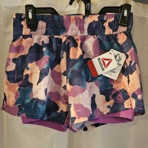 Reebok Women's Purple and Pink Athletic Shorts